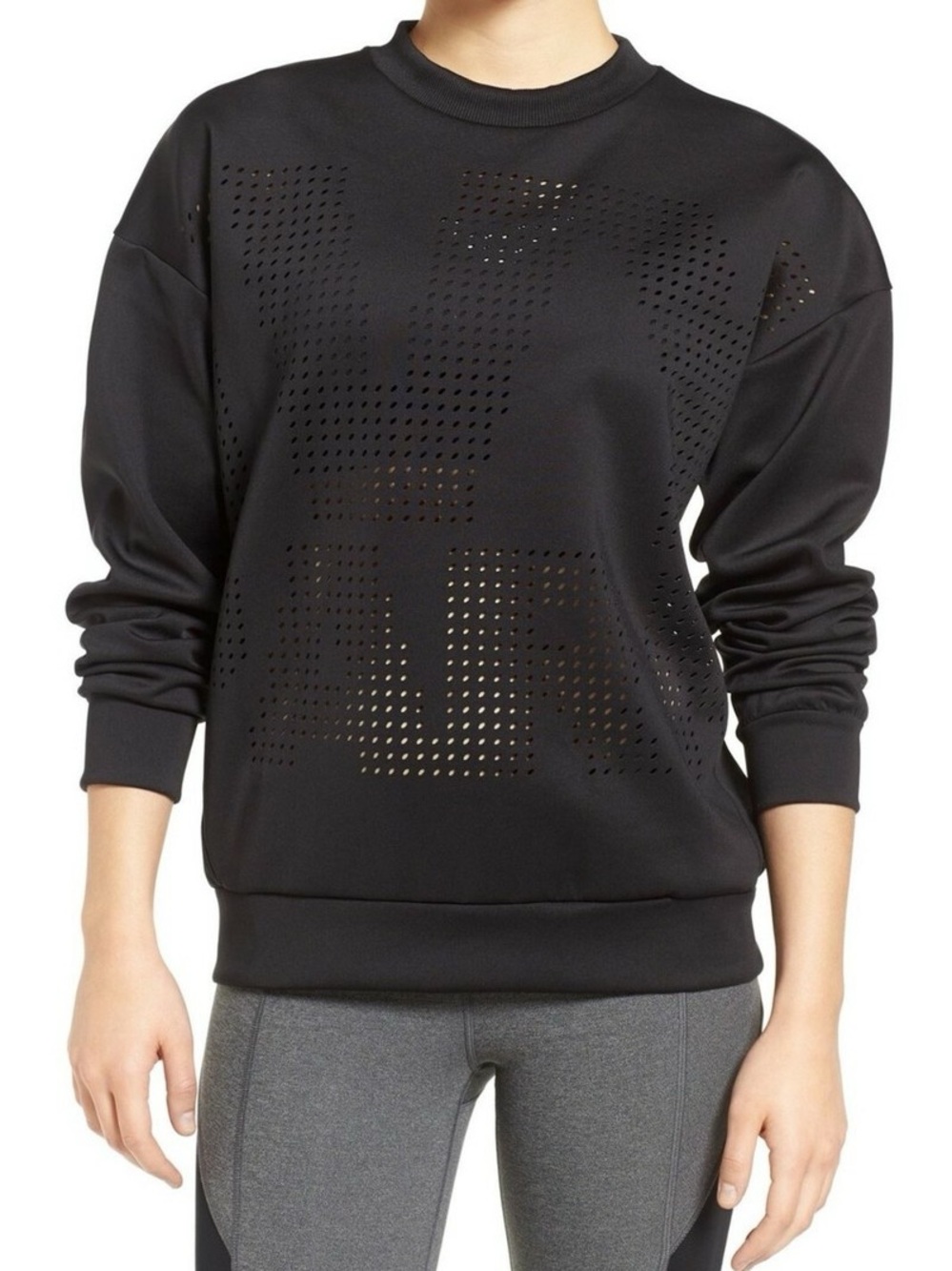 Ivy Park Laser Cut Logo Sweatshirt Black